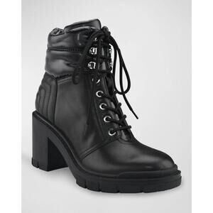 Marc Fisher Velima Lace-Up Booties Black Size 6.5